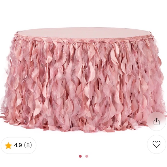Other - Blush Pink 14ft Ruffled Round Table Skirt